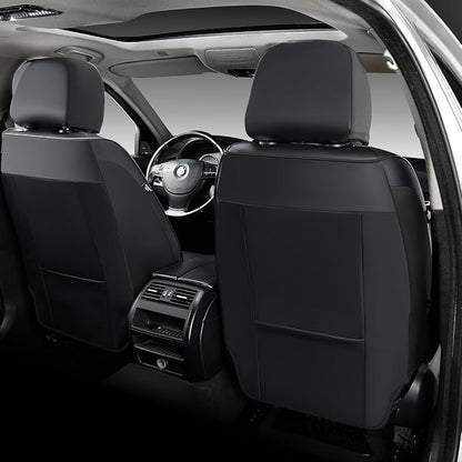 FLORICH Leather Automotive Seat Covers, Waterproof Seat Covers, Black Front Car Seat Cover, Full Coverage Car Seat Covers 2 Pack Car Seat Cushion Protector Universal Fit for Most Cars SUV Trucks