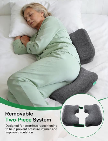 Medisana Memory Foam Bed Sore Cushions for Butt, Ergonomic Bedsore Pressure Relief Pillow with Foldable Design, T Shaped Opening Seat Cushion for Sciatica & Tailbone & Coccyx & Hemorrhoid Pain Relief
