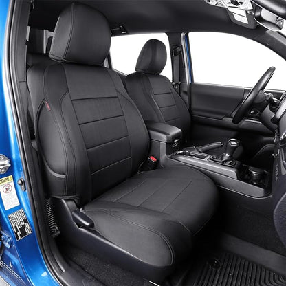 EKR Tacoma Car Seat Covers Custom Fit for Toyota Tacoma (Petrol) 2024 2025 2026 DoubleCab/CrewCab SR/SR5/TRD Sport/TRD Off-Road/Limited -Truck Seat Covers Full Set, Neoprene (Black)