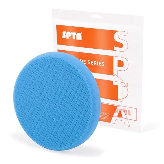 Blue T60 Moderate-Cut Foam Polishing Pad, SPTA 1Pc 6.5 Inch Face for 6 Inch 150mm Backing Plate Compound Buffing Sponge Pads for Car Buffer Polisher Compounding, Polishing and Waxing -FPTSS6B