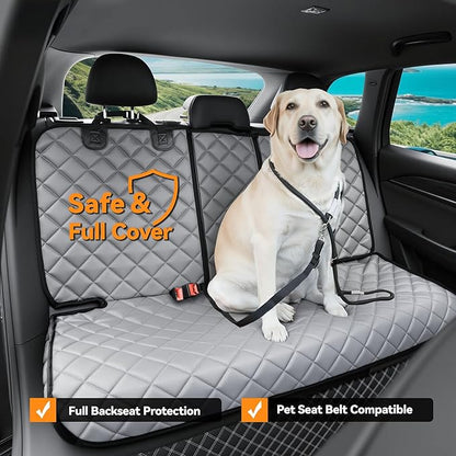 Dog Car Seat Cover for Back Seat, Waterproof Back Seat Covers for Dogs, PU Leather Nonslip Rear Car Seat Cover Universal Fit for Most Vehicles,SUVs(Grey, Standard)