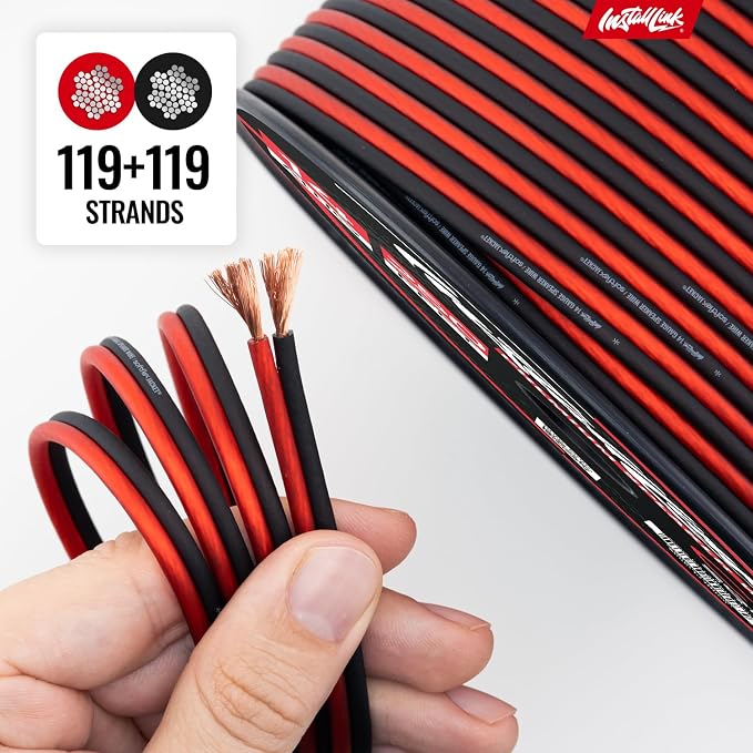 Install Link 14 Gauge Speaker Wire for Car, Home or RV Audio Cable, 250ft, CCA