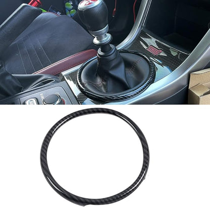 HIGH FLYING Carbon Fiber Grain Car Interior Accessories Gear Console Cover Ring Trim ABS 1PC for Subaru WRX STI 2015-2021 (Only Fit STI, Not Fit WRX Base, Premium, Limited)