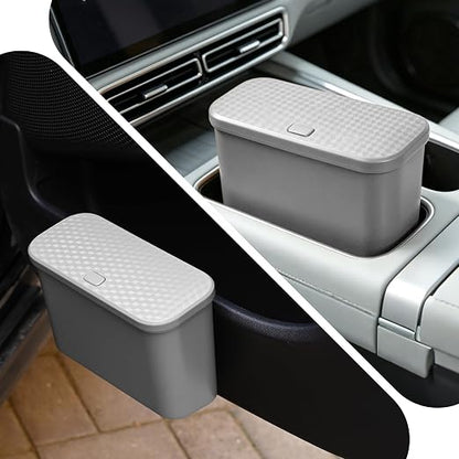 Car Trash Can, Waterproof Multi Functional Auto Trash Bin for Door/Console/Seat Back,Leak-Proof Trash Can for Car, Truck, SUV - Essential Car Accessories for Organization (grey2)
