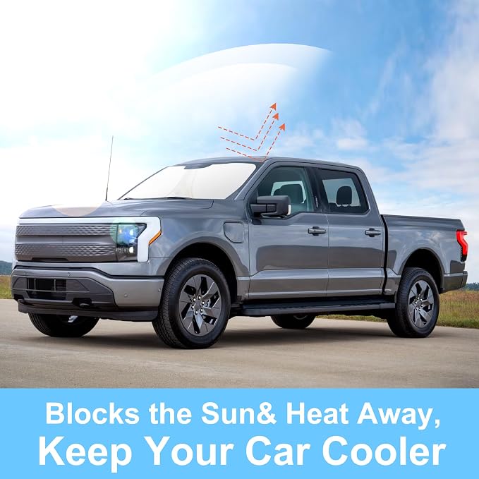 TINGLU Sun Shade for Ford F150 F-150 2021-2025 2026(Lariat, King Ranch, Platinum, XL XLT Limited Raptor) Accessories Windshield Sun Shade Window Shade UV Rays Protection Sun Visor Cover