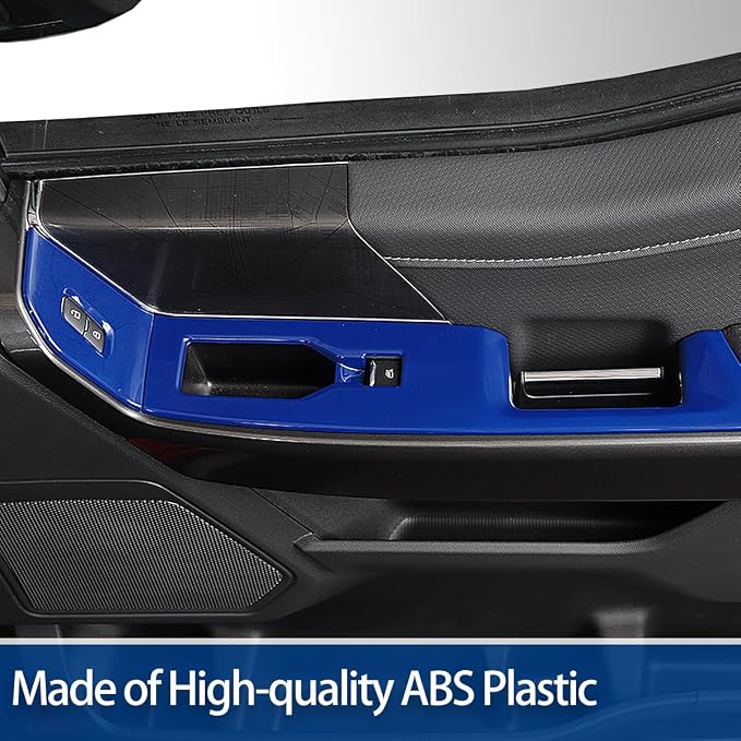 GZXinWei Interior Upgrade Accessories Door Armrest Window Control Switch Panel Trim Cover Sticker for 2021 2022 2023 2024 2025 2026 Ford F150 Blue