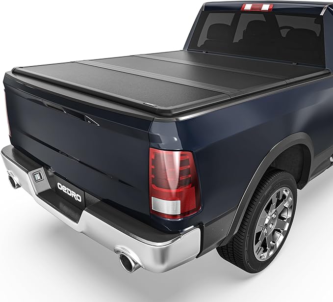 OEDRO FRP Hard Tri-fold Tonneau Cover Fits for Dodge Ram 1500 2009-2025 (Classic & New Body) 5.6ft Bed w/o Ram Box, Weather-Resistant
