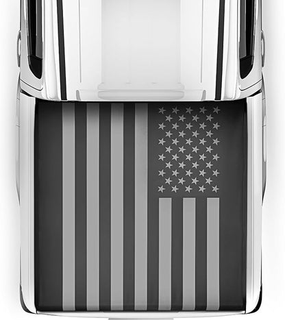 American Flag Truck Tonneau Cover for Ford F-250 F-350 Super Duty 2017-2026 / F-350 with 6.8 ft Bed Length, All-Weather Soft Tri-Fold Truck Bed Cover for Truck Black/Gray Flag