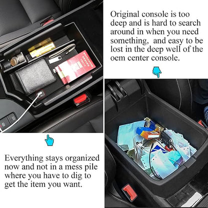 Center Console Armrest Storage Box Compatible with Infiniti QX50 2019-2023/QX55 2022-2023 ABS Tray Insert Organizer Glove Pallet