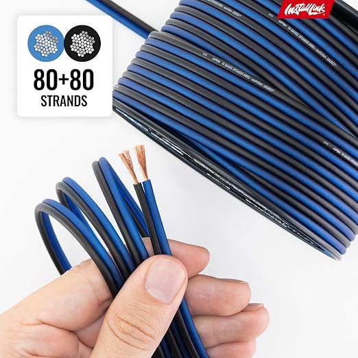 16 AWG Gauge Speaker Wire Cable Stereo, Car or Home Theater, CCA (100 Feet) by Install Link
