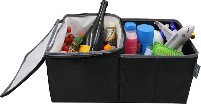 FH Group E-Z Travel™ Collapsible Multi-Compartment Car Trunk Organizer, Cargo Storage Organizer for Cars, SUVs, and Trucks Gray