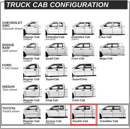 Running Boards Side Step Bars Compatible with 2007-2021 Toyota Tundra Double Cab Extended, 6.75 Inches Stainless Steel Running Boards Powdercoated Side, Chrome/Black