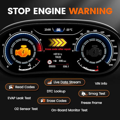 ANCEL AD530 PRO OBD2 Scanner and Battery Tester for Mechanics & Drivers | Check Engine Light, Battery Health Test, Cranking & Charging Test, Live Data Diagnostics Tool for 1996+ Cars & Motorcycles