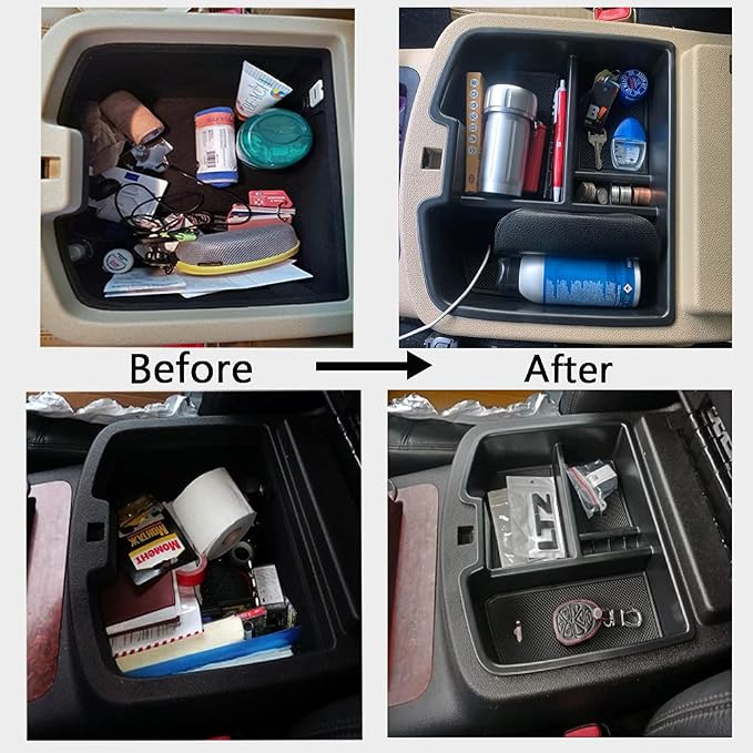 TACORBO Center Console Organizer Tray for 2007-14 GMC Sierra 2500 3500 Accessories Yukon XL Silverado 2500 3500 Suburban 1500 Tahoe /07-13 GMC Sierra 1500 Chevy Silverado Suburban 2500 Avalanche Blue