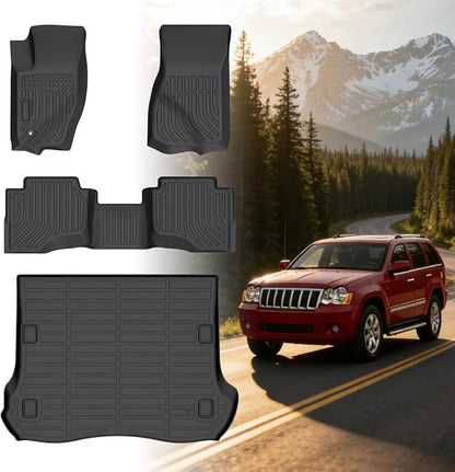Floor Mats for Jeep Grand Cherokee 2005 2006 2007 2008 2009 2010, Grand Cherokee WK Laredo, Limited, Summit Floor Mats, TPE Summer Winter Non-Slip Floor Liners Car Accessories