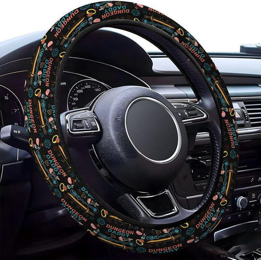 GENANY Dungeon Daddy Steering Wheel Cover, Non Slip Polyester Car Wheel Protector for Car SUV Truck, Universal 15 Inch