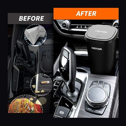 HOTOR Car Trash Can, Car Trash Cup with 30 Additional Trash Bags for Exclusive Using, Multipurpose Trash Can for Car, Office & Home to Meet Various Needs - 2 Packs, Black