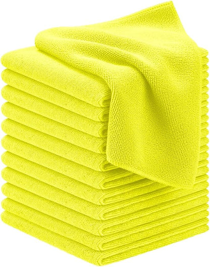 Avalon Towels Microfiber Cleaning Cloths (Value Pack of 12) - Size 12 x 12 Inches, Highly Absorbent Cleaning Rags, Lint Free, Reusable and Washable, Microfiber Towels for Cars
