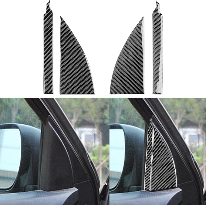 NVCNX Real Premium Carbon Fiber for Toyota 2nd Gen Tacoma Accessories 2005-2015 2006 2007 2008 2009 2010 2011 2012 2013 2014 Car Door Inner A Pillar Post Cover Interior Trim Sticker Decal 4PCs