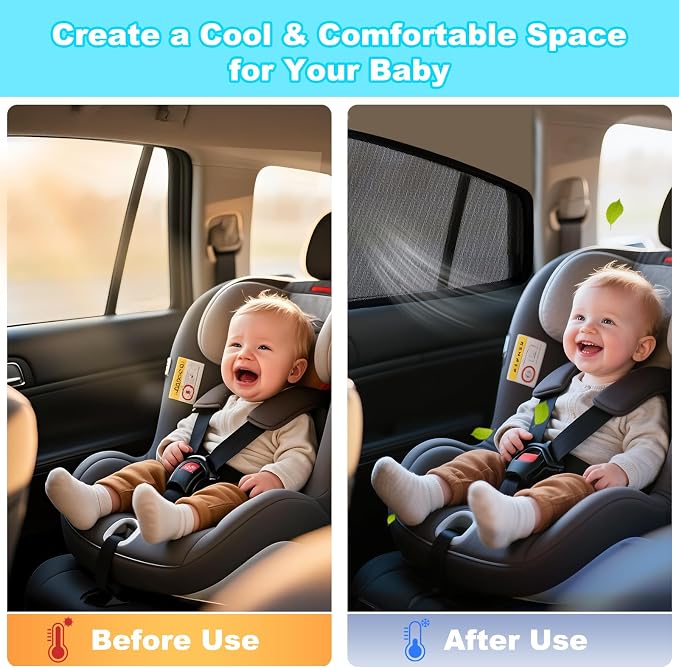 XCBYT Car Window Shades for 2019–2024 Corolla Sedan (Not for Hatchback/Touring/Cross), 4PCS Side Window Sun Shades, Breathable Mesh UV Protection for Baby, Privacy & Heat Insulation
