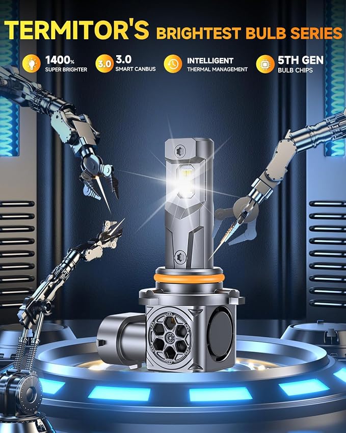2026 Upgraded 9005/HB3 9006/HB4 LED Bulbs,𝟏𝟓𝟎𝟎𝟎𝟎𝐋𝐌 𝟏𝟒𝐗 Ultra Bright,𝟏:𝟏 Mini Size, 6500K White, 70,000Hrs Longer Lifespan with Cooling Fan, Plug and Play,Trailer Fenders Pack of 4