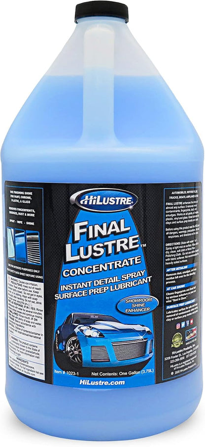 Final Lustre Concentrate, Quick Detailer Solution to Remove Dust and Dirt, Streak and Residue-Free Car Spray, Quick Detailer Spray for Clay Bar and Polishing Pad, Grape Scent, 1 Gallon