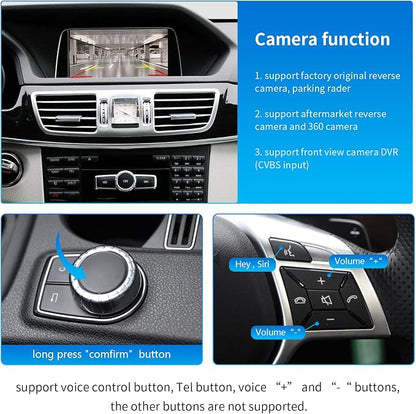 Road Top Wireless CarPlay Interface Decoder for Mercedes-Benz NTG4.5/4.7 | For E-Class W212 E Coupe C207 2012-2015, NTG4.5/4.7, Support Wireless Carplay, Android Auto, MirrorLink