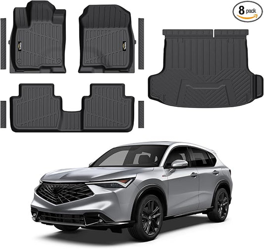 Floor Mats & Cargo Liner Custom Fit for Acura ADX 2025 All Weather TPE Rubber 1st & 2nd Floor Liners Automotive Trunk Mat for Acura ADX 2025 Accessories, Black