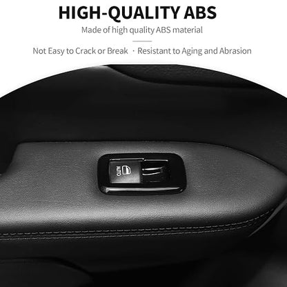 JeCar Window Lift Switch Button Trim Cover Kit Fit for Jeep Grand Cherokee 2011-2020 & Cherokee 2014-2020, Glossy Black