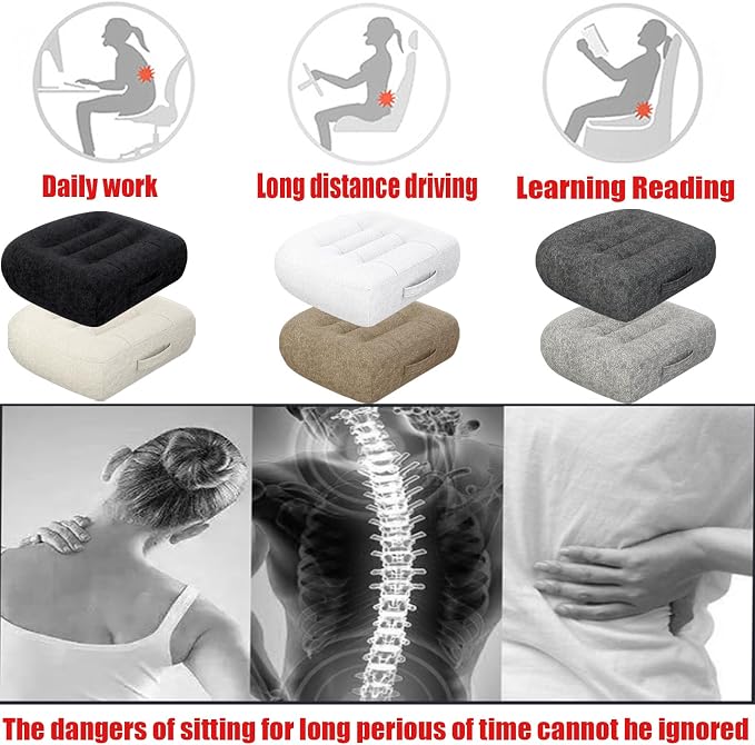 Super Thicken Car Seat Cushion for Adults-Car Booster Seat for Short Drivers-Increase The Field of View by 12cm/4.7in,Plush shell, breathable,with handle,easy to carry,for Cars,Office,Home（Dark Gray）
