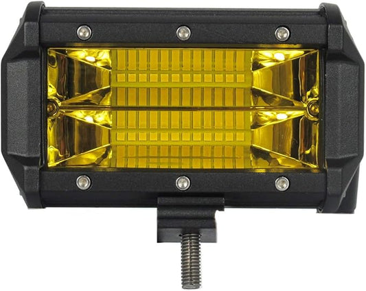 Willpower LED Light Bar 2Pcs 5 inch 72W Amber LED Work Light Flood Beam for Jeep Trucks Tractor 4X4 Boat Off Road Auto Fog Driving Lamp 12V 24V Waterproof IP67