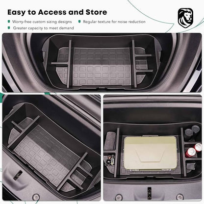 YHTAUTO Front Trunk Organizer Compatible with Tesla Model Y 2020 2021 2022 2023 2024, Frunk Storage Organizer Storage Box fits Tesla Y Accessories, 6 Separate Spaces