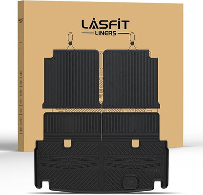 LASFIT Cargo Mat & Backrest Mats Fits for Mercedes Benz GLS 2017-2019 350d / 450/550 / 63 AMG, GL 2013-2016 350/450 / 550/63 AMG, All Weather TPE Trunk Mat for GL&GLS Cargo Liner with Seatback