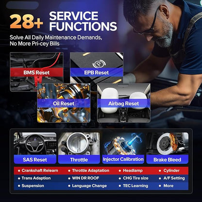 Autel MaxiCheck MX808S OBD2 Diagnostic Scan Tool, 2026 Bidirectional Scanner 3000+ Active Test 11OS as MK900 MK900BT MX900, US Ver. of MaxiCOM MK808S MK808Z, 28+ Service, OE All Systems Scan, FCA