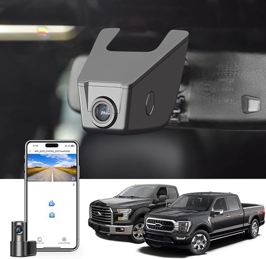 Mangoal Front 4K & Rear 1080P Dash Cam fit for Ford F150 2013-2017 F250/F350 Super Duty 2015-2019 XLT Lariat King Ranch Raptor Limited Platinum(Model B), Free App & WiFi, 128GB Card
