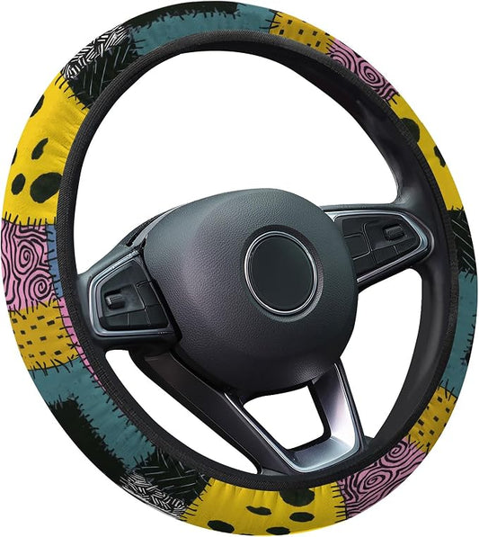 GENANY Nightmare Rag Doll Steering Wheel Cover, Non Slip Polyester Car Wheel Protector for Car SUV Truck, Universal 15 Inch