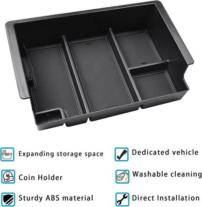 EDBETOS Full-Size Center Console Organizer Tray Compatible with 2014-2018 Chevy Silverado/GMC Sierra 1500 and 15-19 2500HD/3500HD,2015-2020 Tahoe/Suburban/Yukon/XL(Full Console w/Bucket Seats ONLY)