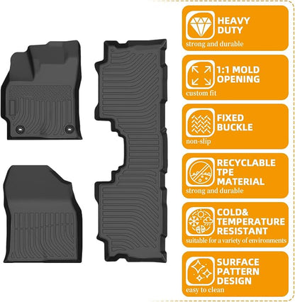 Floor Mats for Toyota Prius V 2012 2013 2014 2015 2016 2017, Prius V Floor Mats, 1st & 2nd Row TPE Non-Slip Waterproof Summer Winter