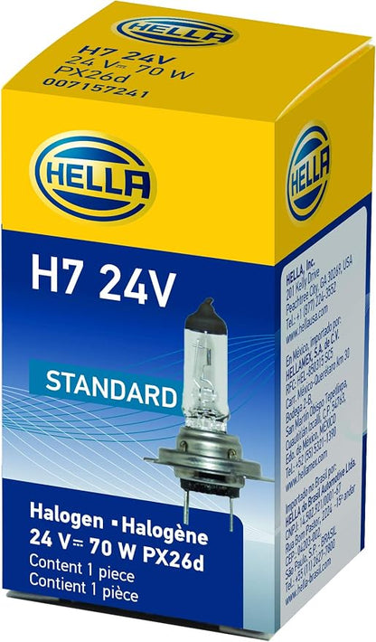 HELLA H7 24V Standard Halogen Bulb, 70W,Standard - 70W