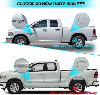 Truck Bed Tonneau Cover Compatible with Dodge Ram 1500 Classic(2002-2026), 2500&3500(2003-2026) 6.4 ft Standard Box w/o Rambox, Soft Roll Up Style, NOT for 19-24 1500 New Body