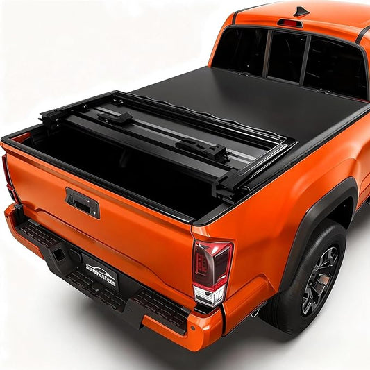 Soft Tri-Fold Truck Bed Tonneau Cover for 2016-2025 2026 Toyota Tacoma Fits 5FT Bed (60.5") | Only for Models with The Deck Rail System | Tacoma Accessories 2016-2023
