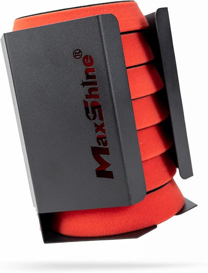 Maxshine 5" Universal Foam Pads Holder (Mini) – Wall-Mounted Organizer for 6+ Polishing Pads – Compact, Durable & Anti-Corrosive – Space-Saving Design for Garage & Mobile Car Detailing