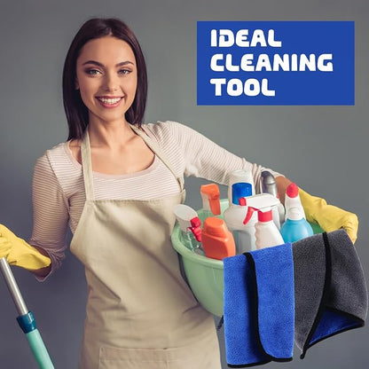 Tallew 50 Pcs Microfiber Towels:16"x16" Microfiber Drying Towels Bulk Micro Fiber Car Cleaning Cloth for Cars Drying Washing Polishing Office Windows Cleaning Household Supplies (Blue,Gray)