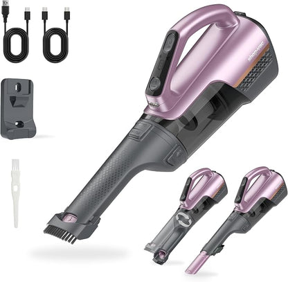 Shop-Vac S4 20V Handheld Vacuum Cordless with Brushless Motor, Rotatable Nozzle, Dual-Speed Powerful 16000 Pa Suction Portable Vacuum for Home & Pet Hair, Wall-Mounted, LED Light, Purple