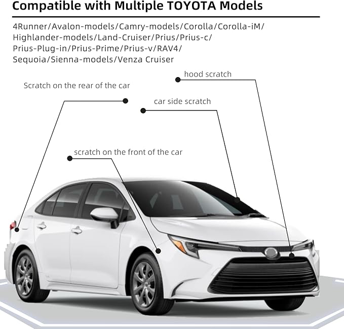 Car Paint Touch Up Pen Compatible with Toyota Blizzard Pearl Tricoat(070), 2-In-1 Color Accurate Touch Up Car Scratch Repair Paint Match Toyota Series Automotive Scratch Remover for Nicks&Chips Repair