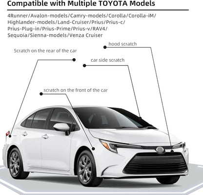 Car Paint Touch Up Pen Compatible with Toyota Blizzard Pearl Tricoat(070), 2-In-1 Color Accurate Touch Up Car Scratch Repair Paint Match Toyota Series Automotive Scratch Remover for Nicks&Chips Repair