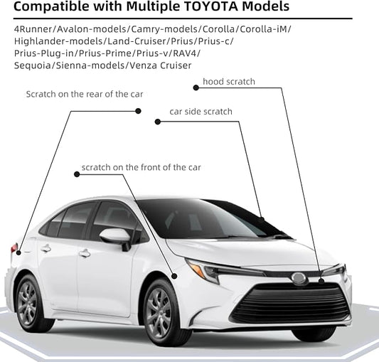 Car Paint Touch Up Pen Compatible with Toyota Blizzard Pearl Tricoat(070), 2-In-1 Color Accurate Touch Up Car Scratch Repair Paint Match Toyota Series Automotive Scratch Remover for Nicks&Chips Repair