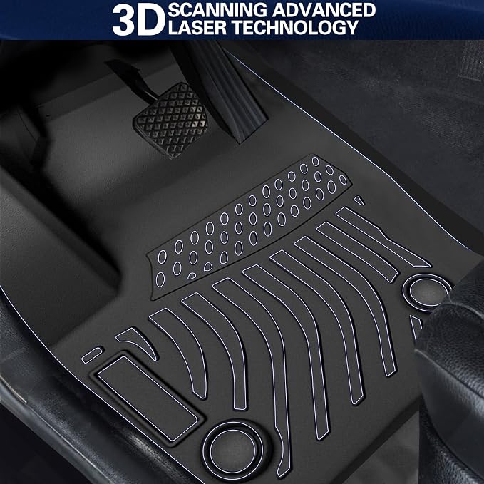 All Weather Floor Mats for 2021-2023 Toyota Sienna, Floor Mats Fits 1st & 2nd & Row, 3D Anti-Slip Waterproof TPE Rubber Protector Car Mats Full Set Liners