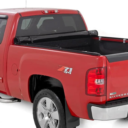 Rough Country Soft Roll Up Truck Bed Tonneau Cover for Chevy Silverado & GMC Sierra 1500/2500HD/3500HD (2007-2014) - Fits 6'7 (78.8-78.9") Bed
