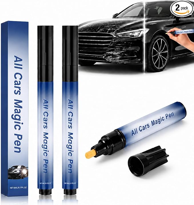 2026 New Magic Car Scratch Remover Pen, For Any Car Color Scratch Remover Pen,For Deep & Light Scratches, Chips & Scuffs, Long-Lasting Weather-Resistant Scratch Repair Tool for Most Vehicles.